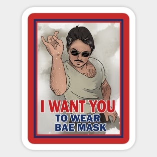 I Want You to Wear Bae mask Sticker